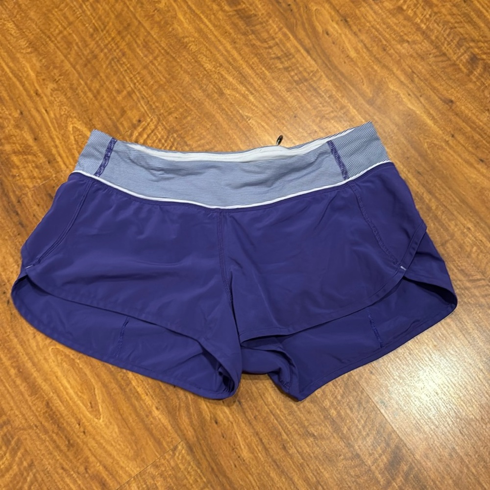 lululemon speed shorts size 6 purple